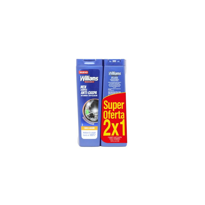 Williams Expert Men Champu 250 ml 2x1 Anticaspa 