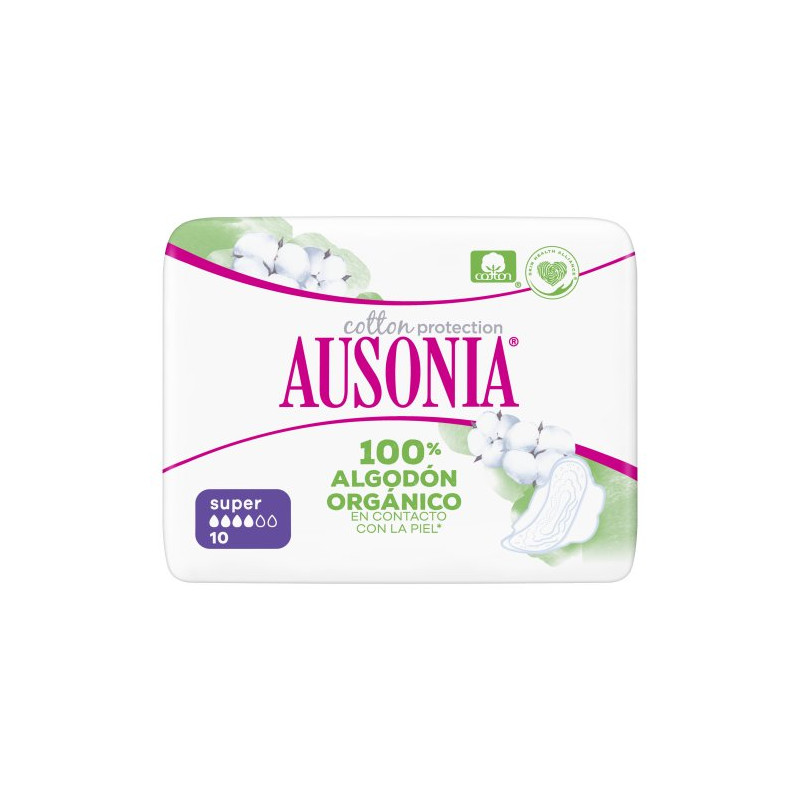 Ausonia Compresas Organic Cotton Super (9 Ud.)