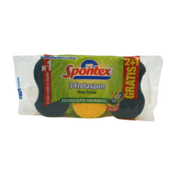 Spontex Estropajo Fibra con Esponja (2 Ud+1 Ud)