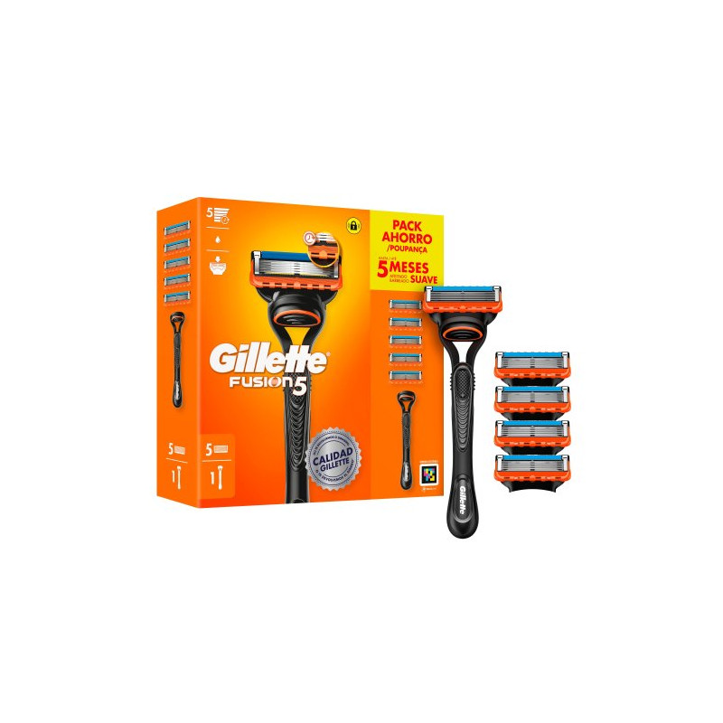 Gillette Fusion Maquina Afeitar + 5 Recambios