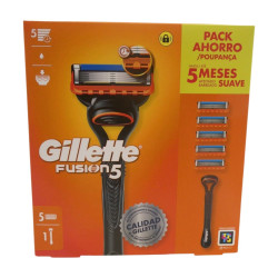 Gillette Fusion Maquina Afeitar + 5 Recambios