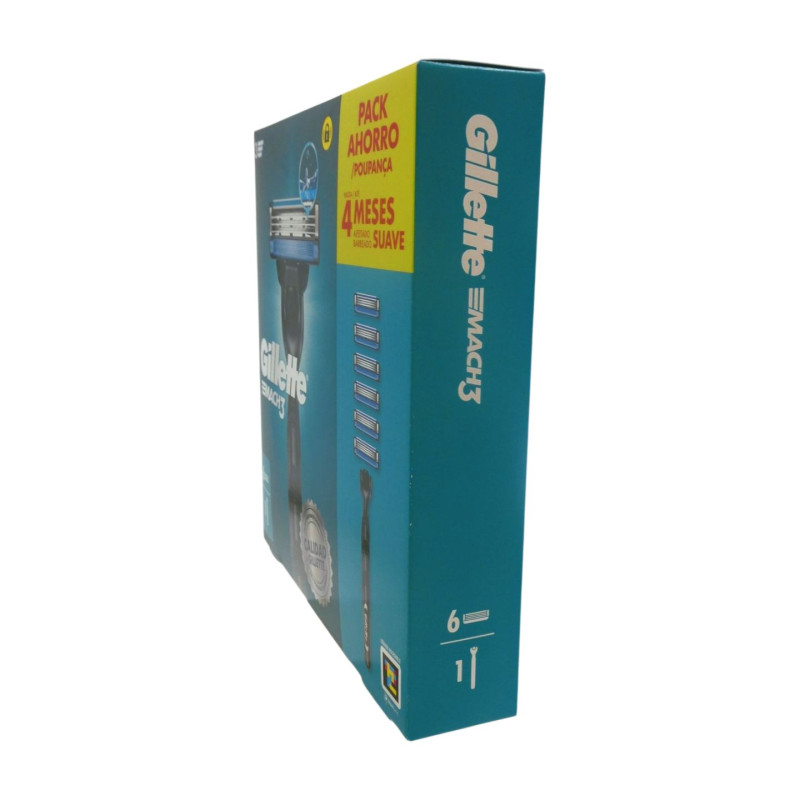 Gillette Mach3 Maquina Afeitar + 6 Recambios