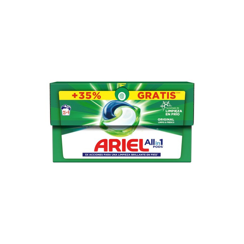 Ariel 3-In-1 Pods Detergente En Capsulas (25+9 D)