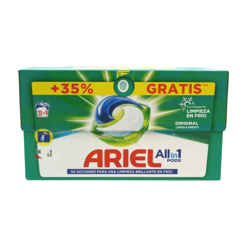 Ariel 3-In-1 Pods Detergente En Capsulas (25+9 D)