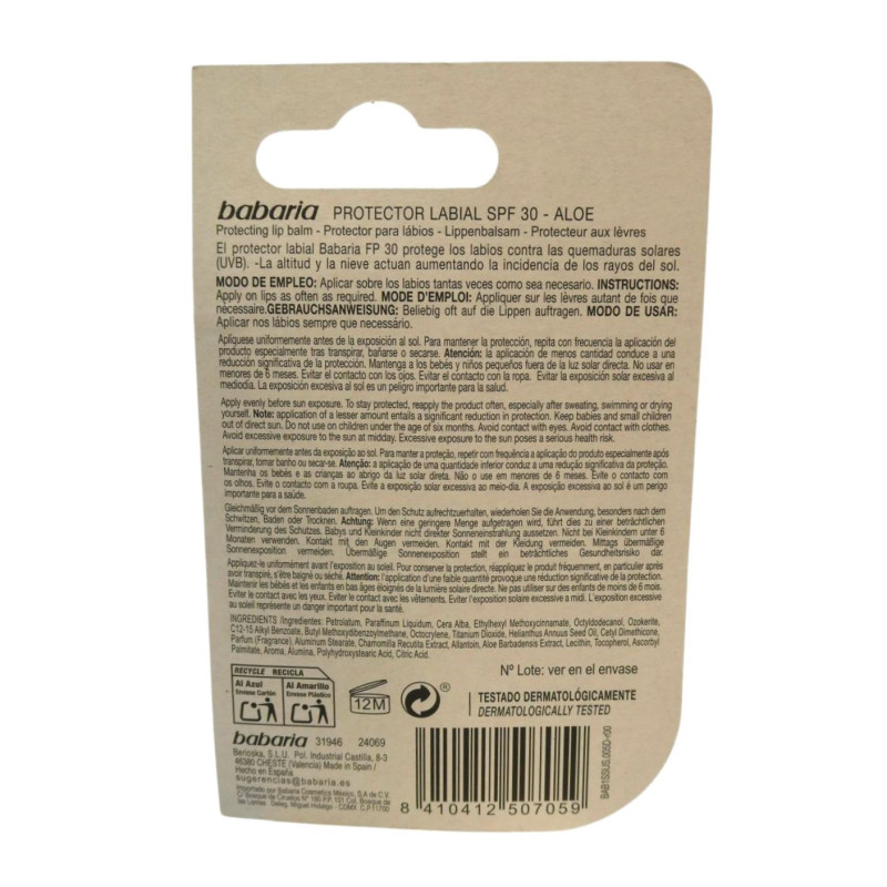 Protector Solar Labial Aloe Spf30