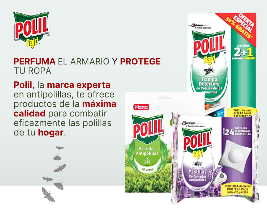 perfuma el armario y protege  tu ropa. Polil, la marca experta en antipolillas, te ofrece productos de la máxima calidad para combatir eficazmente las polillas de tu hogar. 