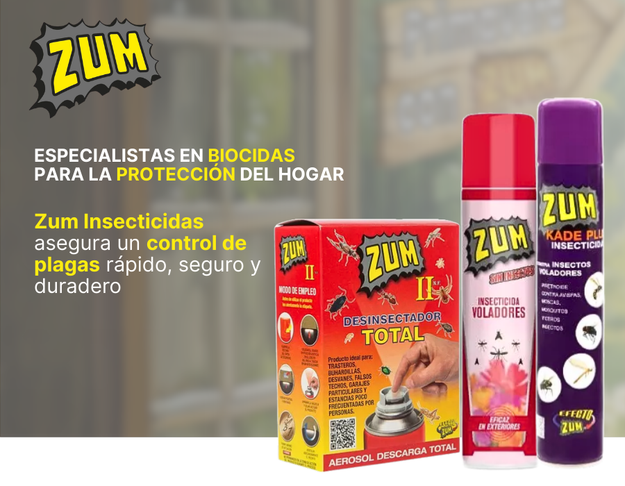 Especialistas en biocidas para la protección del hogar. Zum Insecticidas asegura un control de plagas rápido, seguro y duradero