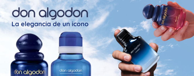 Don Algodón es una marca icónica de la perfumería española, reconocida por sus fragancias frescas, suaves y de estilo desenfadado.